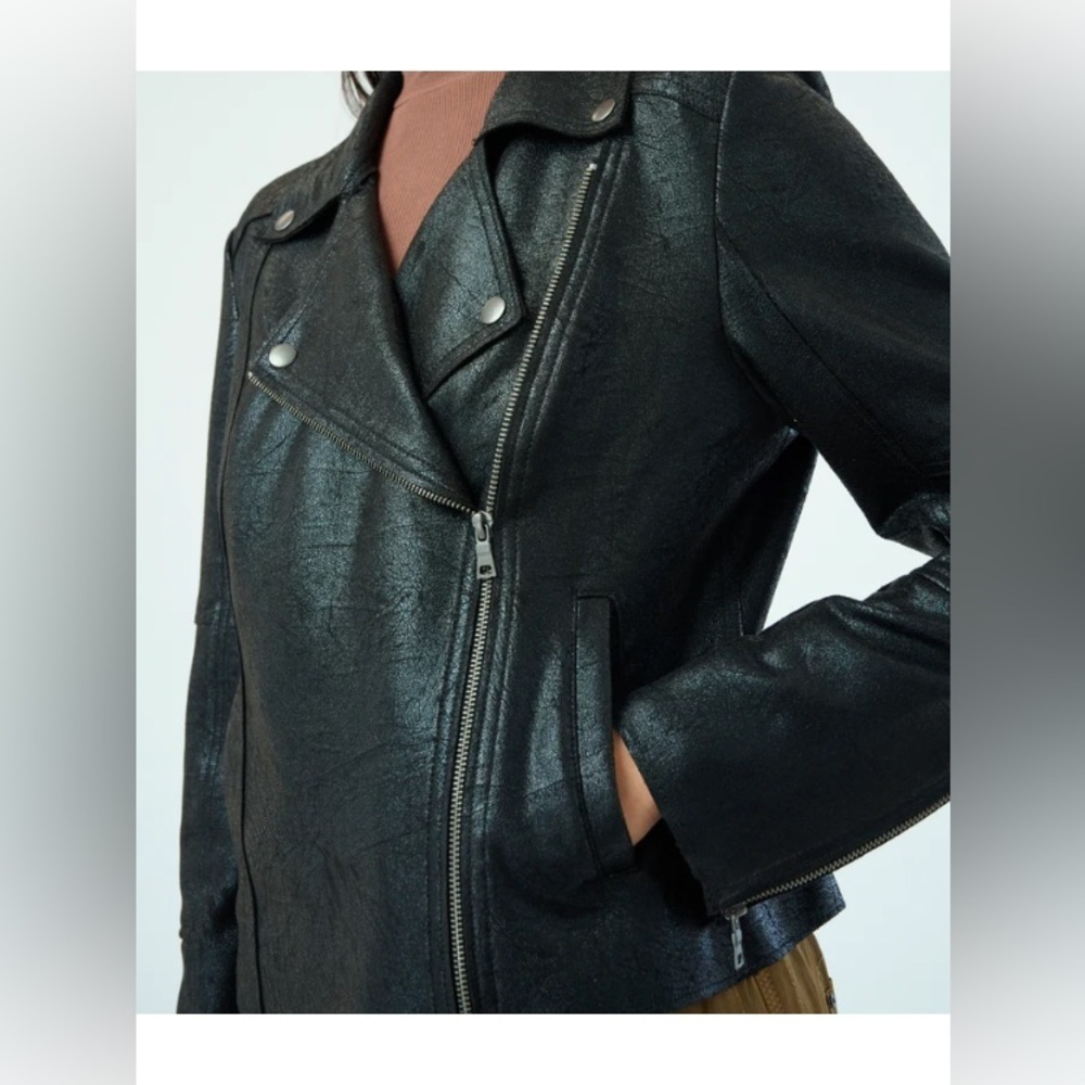 Marrakech | Piper Moto Jacket N Faux Suede Metallic Black